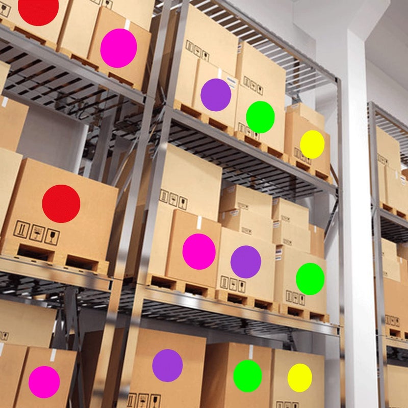 Well Tile 2 Inch Color-Code Labels Round Circle Stickers for Color Coding - Fluorescent Yellow Christmas Inventory Labels Moving Stickers for Labeling Warehouse Classroom Office Food Service and Medical 500 Pcs - Image 5